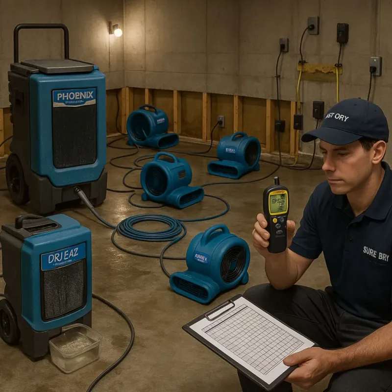 Structural Drying and Dehumidification process in Saint Michael, MN